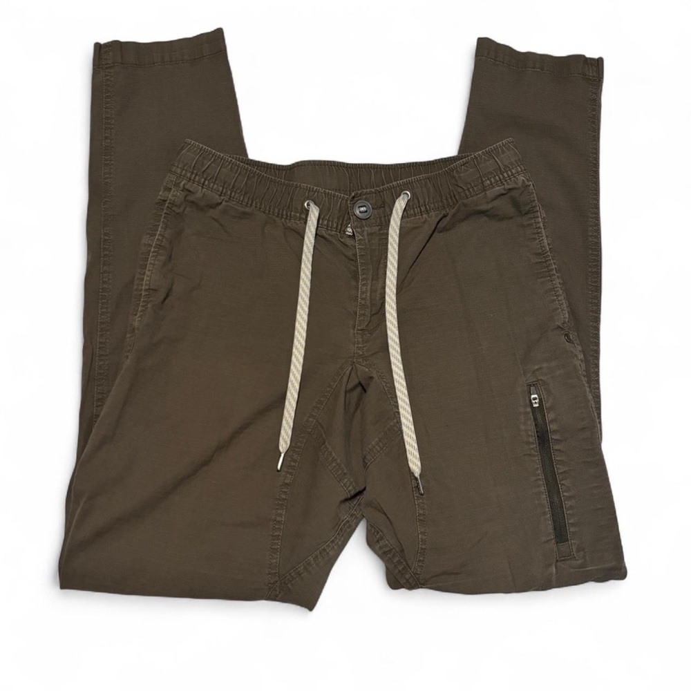 Vuori Men’s Size Small Green Ripstop Jogger Pants Drawstring Waist Zip Pocket - Picture 2 of 6